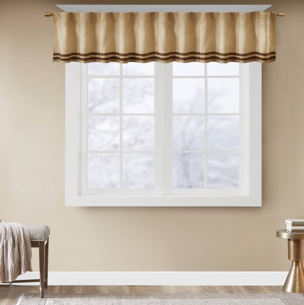 🆕️ 5x Madison Park Microsuede Striped Window Valance - Picture 5 of 6